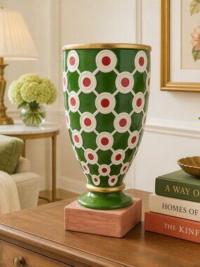 One of a Kind Jonathan Adler Designed Hand Painted Decorative Ceramic/Porcelain